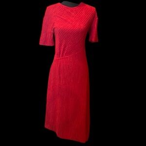 Zara Red Midi asymmetrical Dress size S